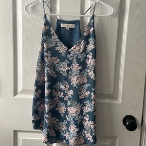 Loft button strappy cami
